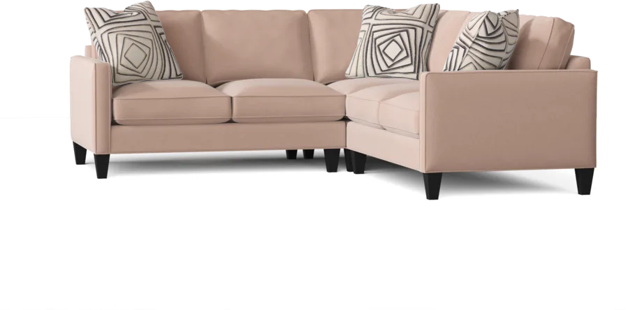 L-Shape Sectional Sofa: Contemporary Sectional Features Stylish with Petite Track Arms(Peyton Rose)