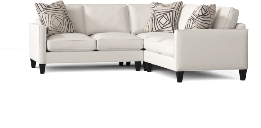 L-Shape Sectional Sofa: Contemporary Sectional Features Stylish with Petite Track Arms(Sugarshack Glacier)