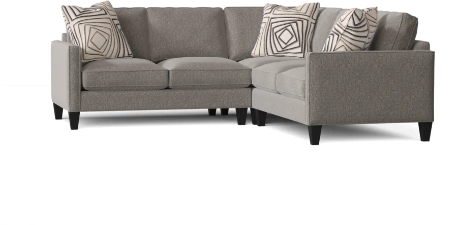 L-Shape Sectional Sofa: Contemporary Sectional Features Stylish with Petite Track Arms(Sugarshack Grey Flannel)