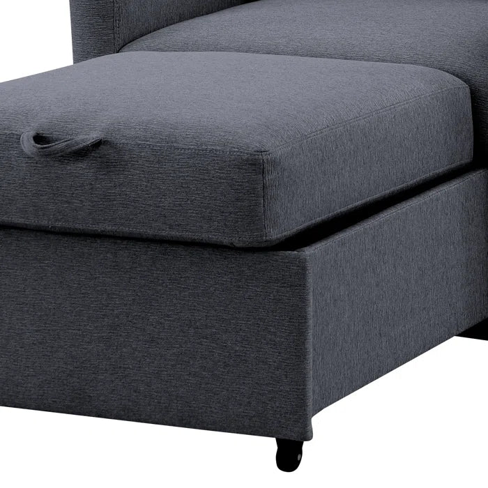 Sofa Chair: 36" Convertible Sleeper Accent Chair with Cushion(Navy Polyester)