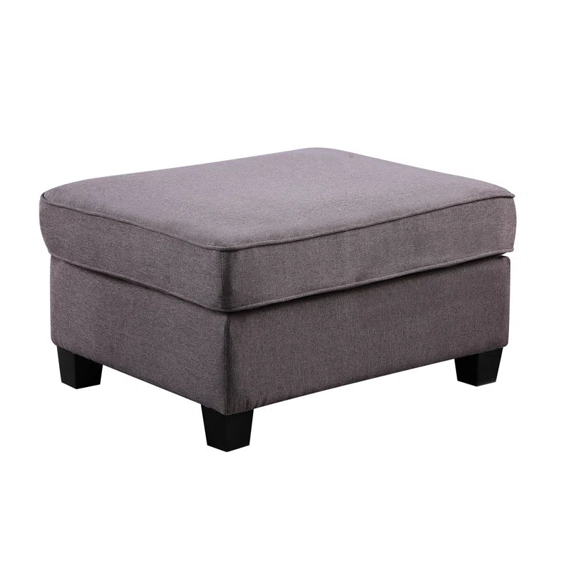 L Shape Sectional Sofa: 8 Piece Modular Corner Sectional with Ottoman (Gray Polyester Blend)
