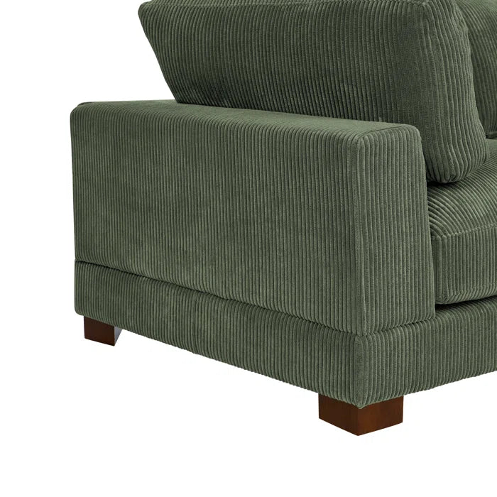 U- Shape Sectional Sofa: 7 - Piece 144" Wide Modular Corner Sectional(Hunter Green Corduroy)