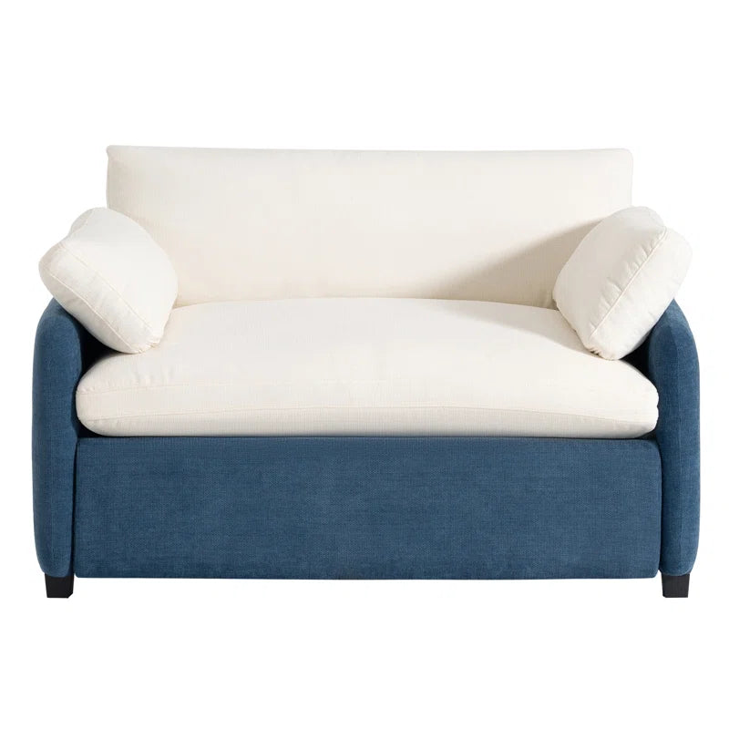 Sofa Chair: 50" Luxurious Silky Chenille Fabric Single Sofa Chair(Blue)