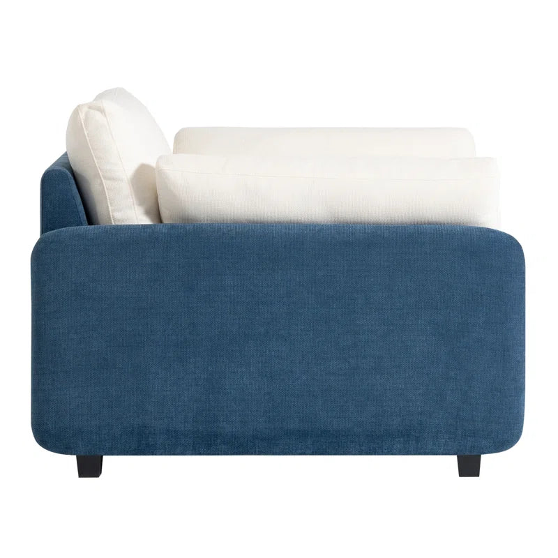 Sofa Chair: 50" Luxurious Silky Chenille Fabric Single Sofa Chair(Blue)