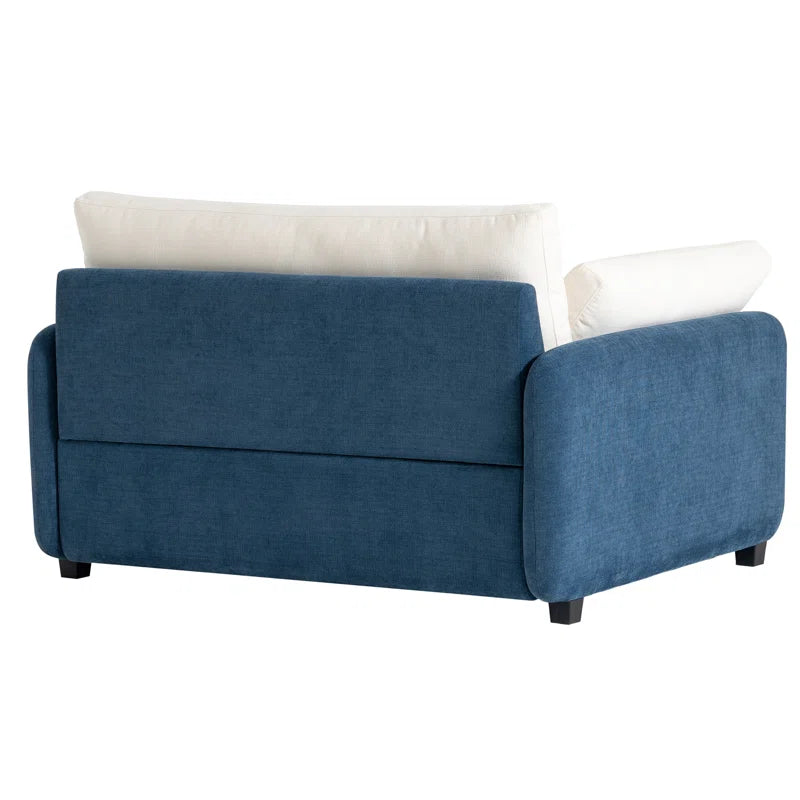 Sofa Chair: 50" Luxurious Silky Chenille Fabric Single Sofa Chair(Blue)