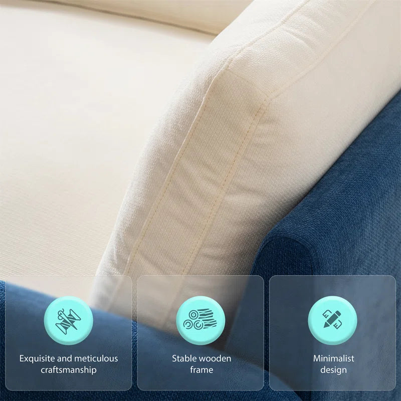 Sofa Chair: 50" Luxurious Silky Chenille Fabric Single Sofa Chair(Blue)