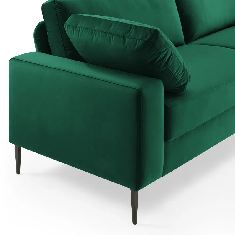 THE CASE ORO® Modern Style Etta 84.3" Mid-Century Modern Design Office Sofa(Green Velvet)