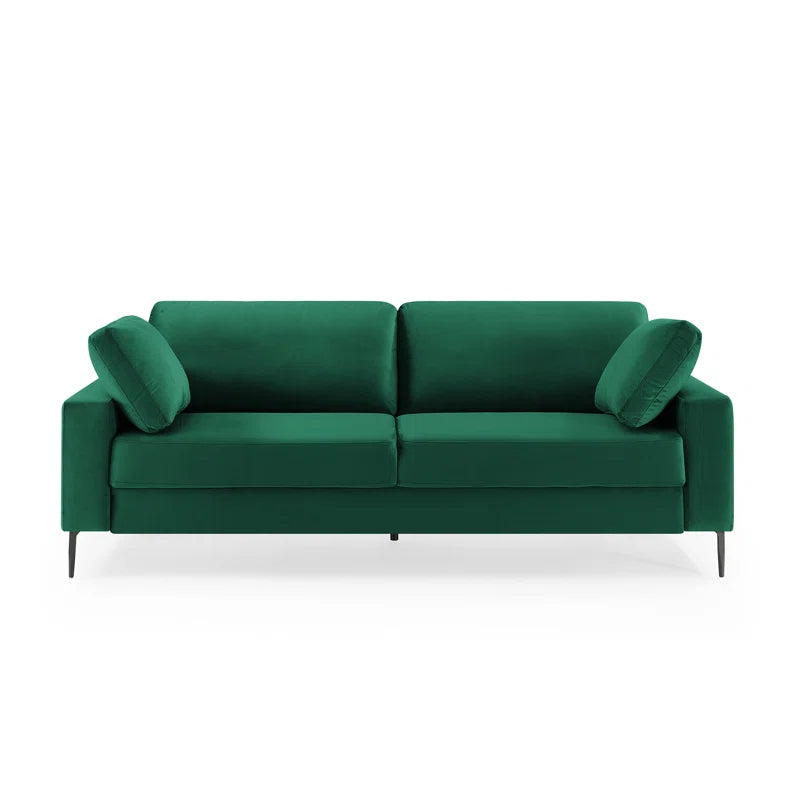 THE CASE ORO® Modern Style Etta 84.3" Mid-Century Modern Design Office Sofa(Green Velvet)