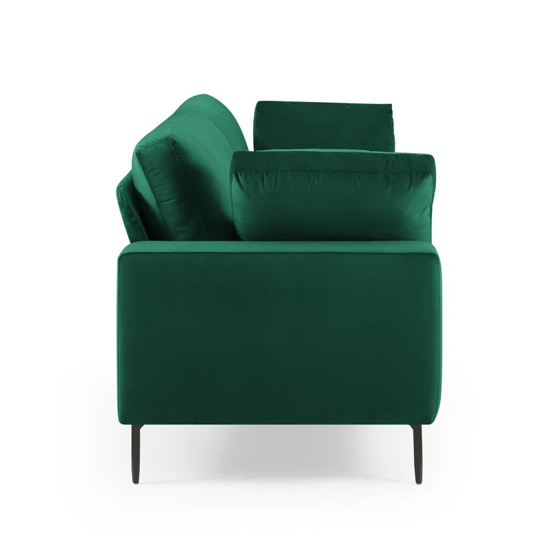 THE CASE ORO® Modern Style Etta 84.3" Mid-Century Modern Design Office Sofa(Green Velvet)