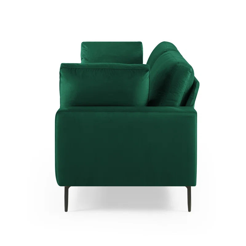 THE CASE ORO® Modern Style Etta 84.3" Mid-Century Modern Design Office Sofa(Green Velvet)