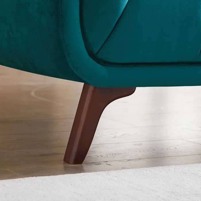 THE CASE ORO® 86'' Mid-Century Modern Style Upholstered Office Sofa for Living Room(Teal Velvet)