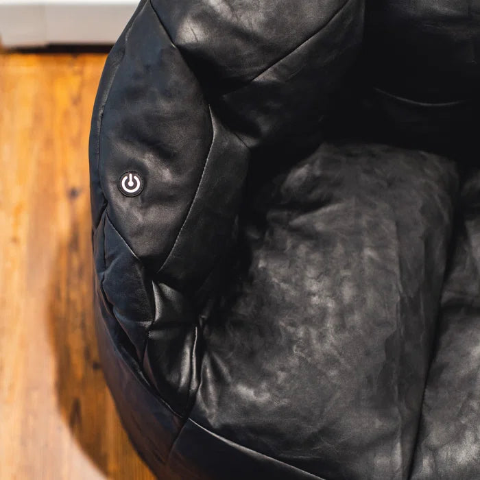THE CASA ORO® Milano Leather Bean Bag for Vegan with Massage Function(Black)