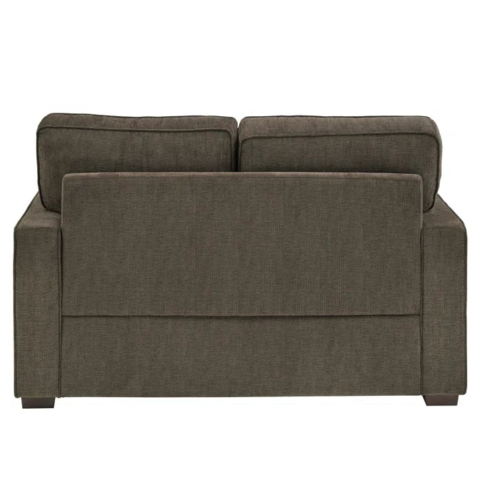 Modern Sofa Set: Modern Fabric Upholstered Square Arm Sofa Set - Living Room Chair, Loveseat And Sofa(Brown Chenille)
