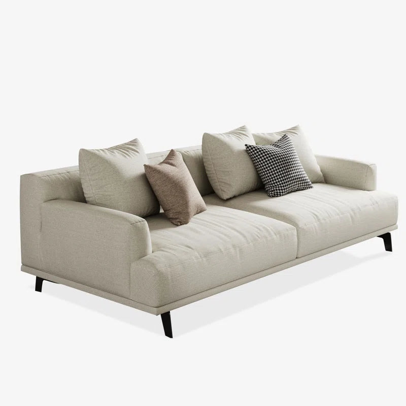 Modern Sofa Set: Modern cotton and linen cushion Living Room Set with Pillow(Beige)