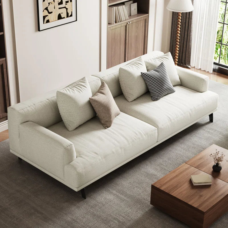 Modern Sofa Set: Modern cotton and linen cushion Living Room Set with Pillow(Beige)
