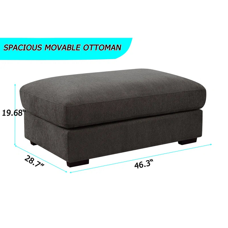 9 Seater Sofa: Modular 12-piece Oversized Reversible Corner Sectional(Dark Gray Polyester)