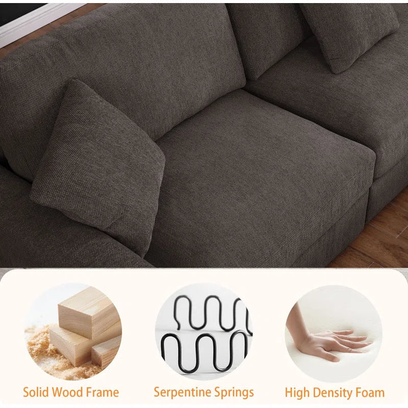 9 Seater Sofa: Modular 12-piece Oversized Reversible Corner Sectional(Dark Gray Polyester)