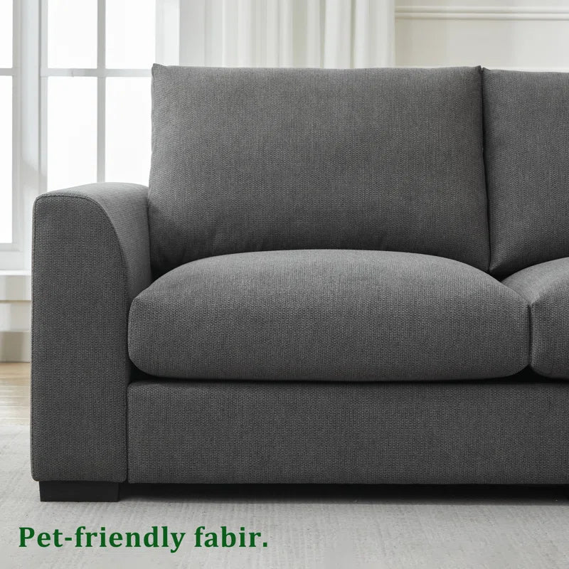 6 Seater Sofa: 6-piece Modular Arm Upholstered Sofa With Storage Ottoman(Gray Linen)