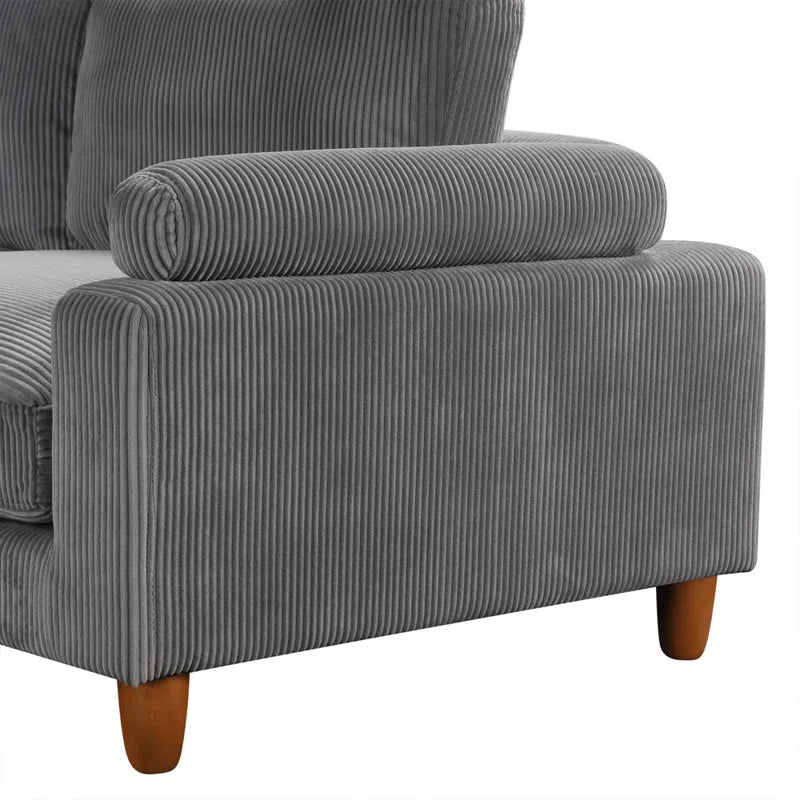 U-Shape Sofa: Modular Corner Sectional Sofa with Ottoman(Gray Polyester)