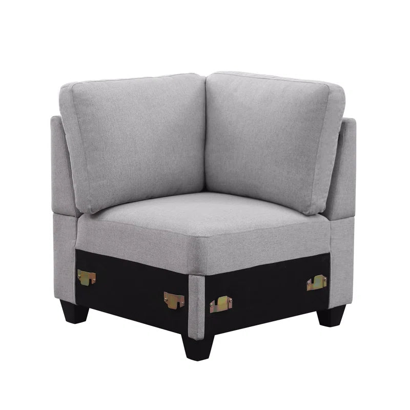 8 Seater Sofa: Modular Linen Reversible Corner Sectional Sofa for Living Room(Gray Linen)