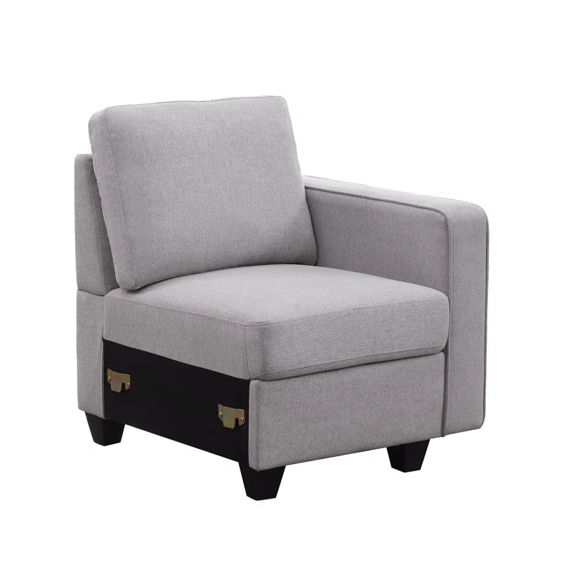 8 Seater Sofa: Modular Linen Reversible Corner Sectional Sofa for Living Room(Gray Linen)
