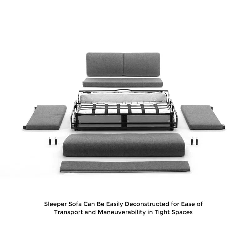 THE CASA ORO® Designer Sofa Set: 88" Queen Sofa Bed in Italian Stain and Abrasion-Resistant Performance Fabric(Camel)