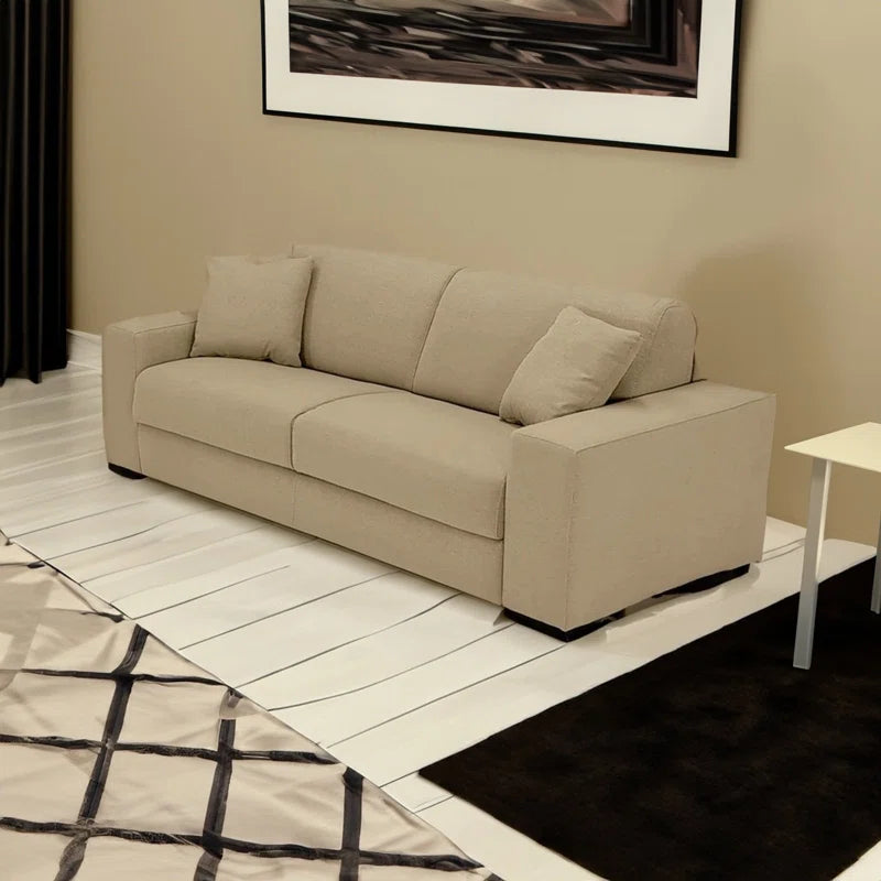 THE CASA ORO® Designer Sofa Set: 88" Queen Sofa Bed in Italian Stain and Abrasion-Resistant Performance Fabric(Camel)