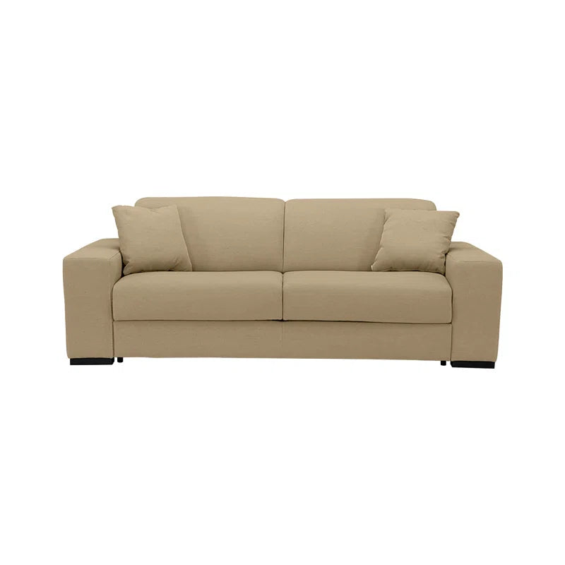 THE CASA ORO® Designer Sofa Set: 88" Queen Sofa Bed in Italian Stain and Abrasion-Resistant Performance Fabric(Camel)