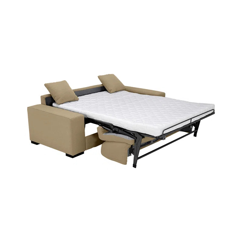 THE CASA ORO® Designer Sofa Set: 88" Queen Sofa Bed in Italian Stain and Abrasion-Resistant Performance Fabric(Camel)