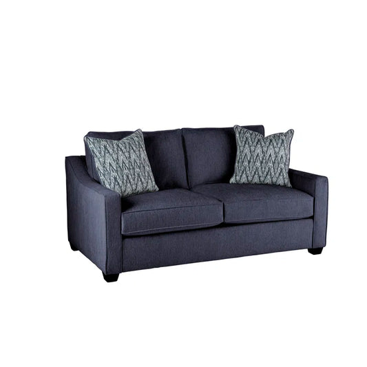 Loveseat: 72" Square Arm Sofa with Reversible Cushions(Navy)