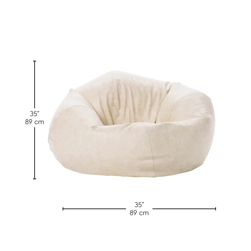 THE CASA ORO® Standard Classic Bean Bag with Faux Leather(Almond Faux Leather)