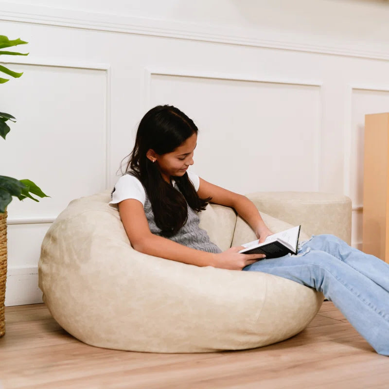 THE CASA ORO® Standard Classic Bean Bag with Faux Leather(Almond Faux Leather)