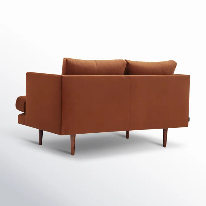THE CASE ORO® 56" Upholstered Loveseat Mid-Century Office Sofa for Living Room(Stax Rust Performance Velvet)