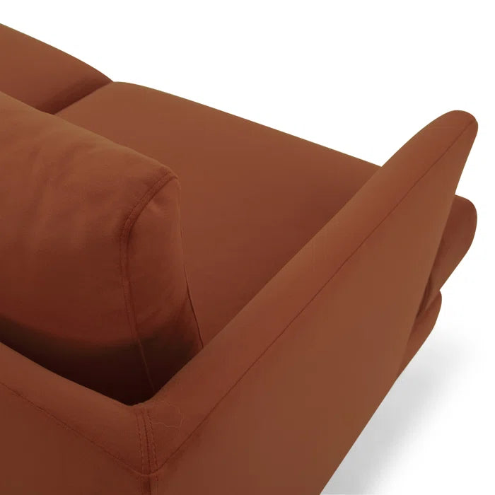 THE CASE ORO® 56" Upholstered Loveseat Mid-Century Office Sofa for Living Room(Stax Rust Performance Velvet)
