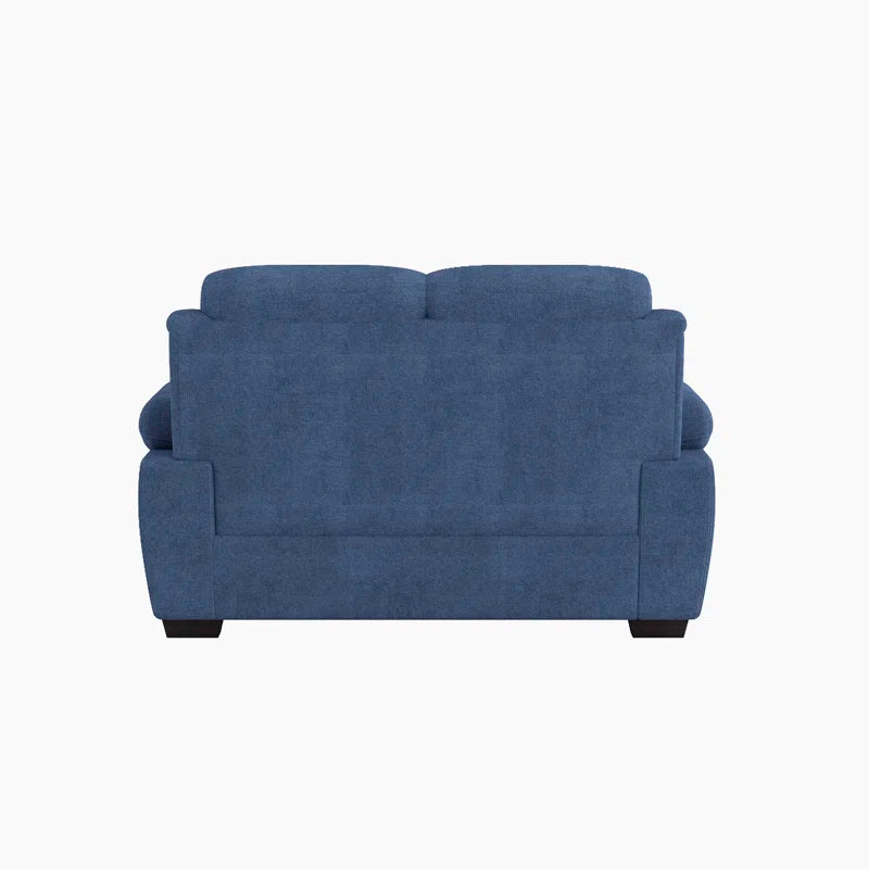 Loveseat: 58" Upholstered Pillow Top Arm Loveseat(Blue Polyester)