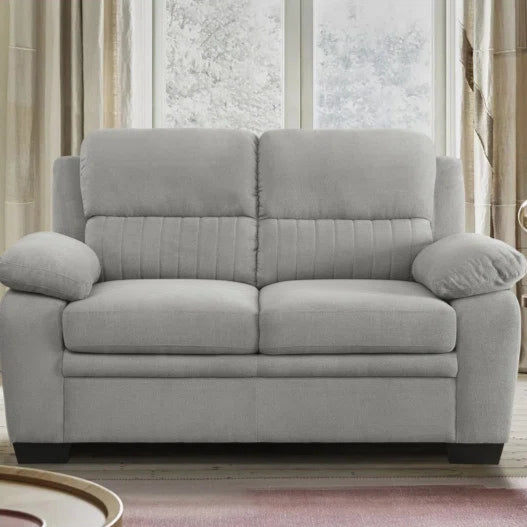 2 Seater Sofa: 58" Upholstered Pillow Top Arm Loveseat(Light Gray Polyester)