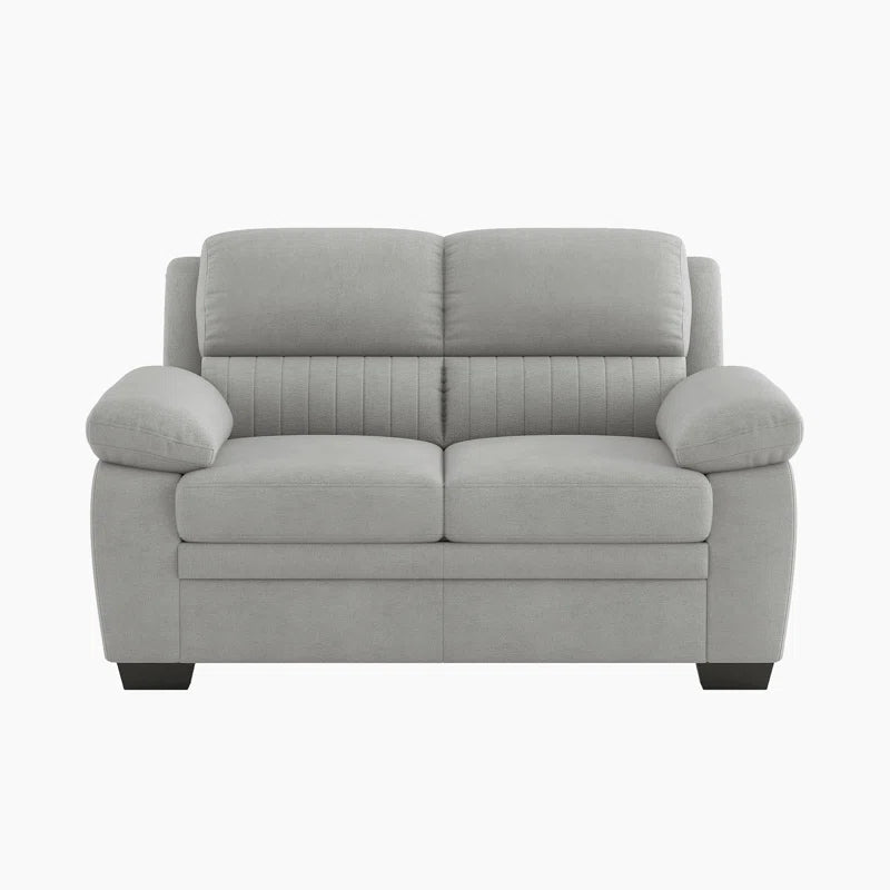 2 Seater Sofa: 58" Upholstered Pillow Top Arm Loveseat(Light Gray Polyester)