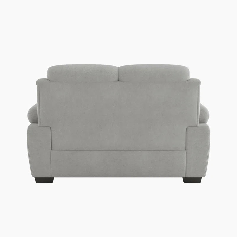 2 Seater Sofa: 58" Upholstered Pillow Top Arm Loveseat(Light Gray Polyester)