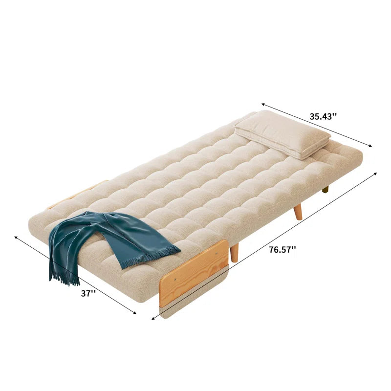 Sofa Chair: Upholstered Soft Cotton Linen Fabric Chair-Reclining Sofa(Natural Sofa)