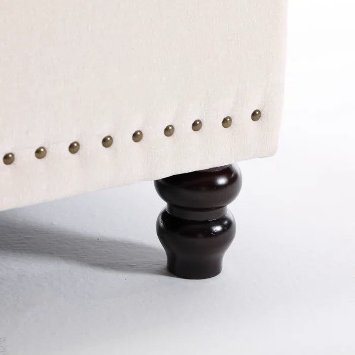 3 Seater Sofa: 82.28'' Wide Classci Tufted Upholstered Standard Sofa With Nailhead Trim(Beige)