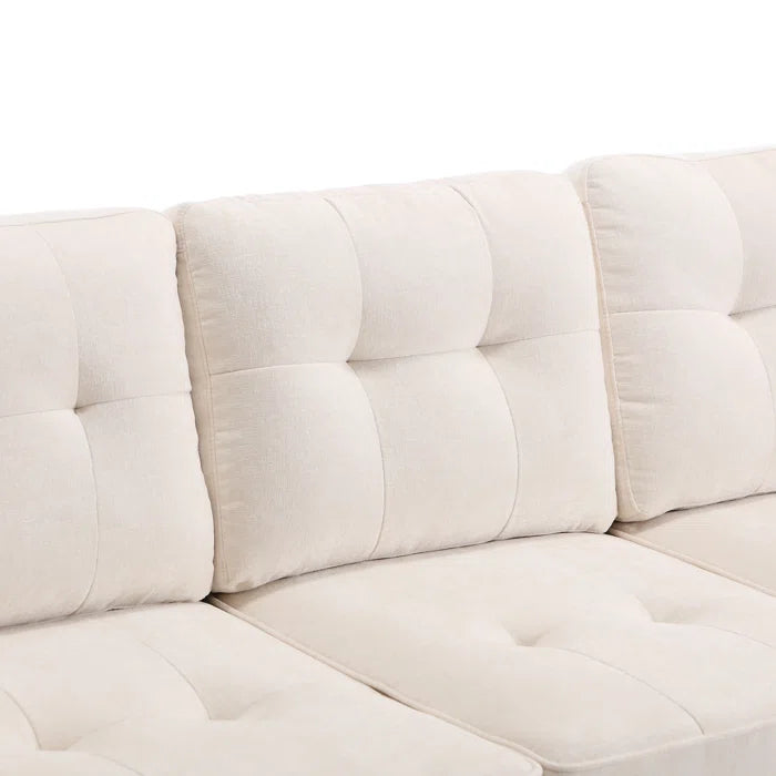 3 Seater Sofa: 82.28'' Wide Classci Tufted Upholstered Standard Sofa With Nailhead Trim(Beige)