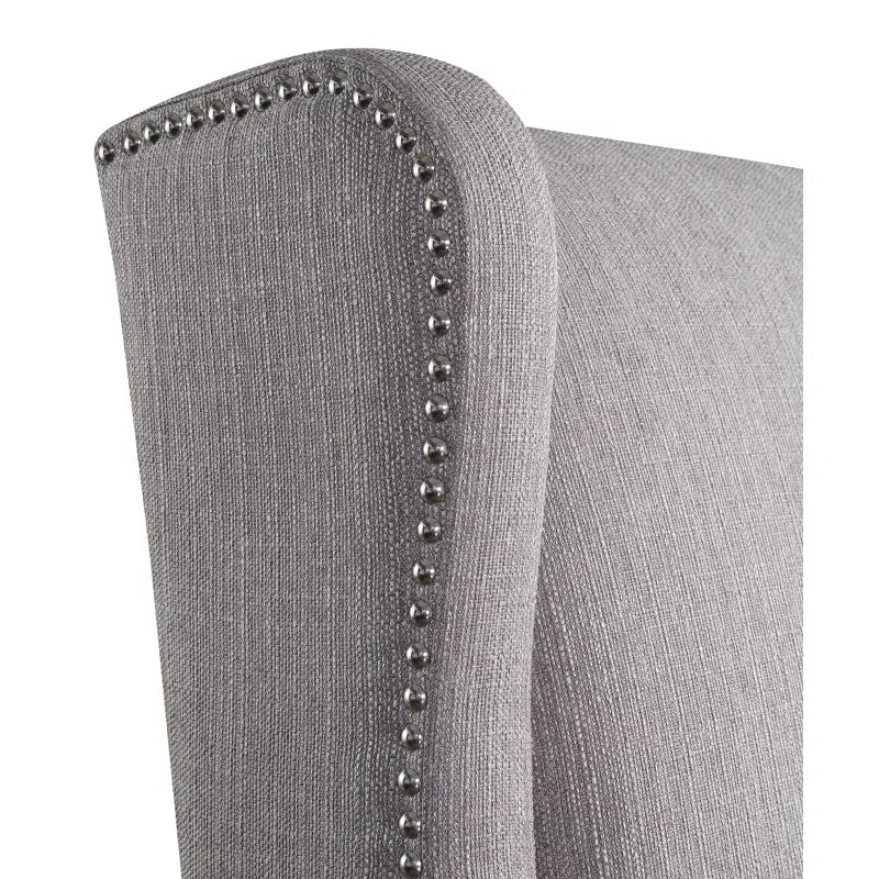 THE CASA ORO® 29" Wide Modern Wing Polyester Upholstered Chair(Gray)