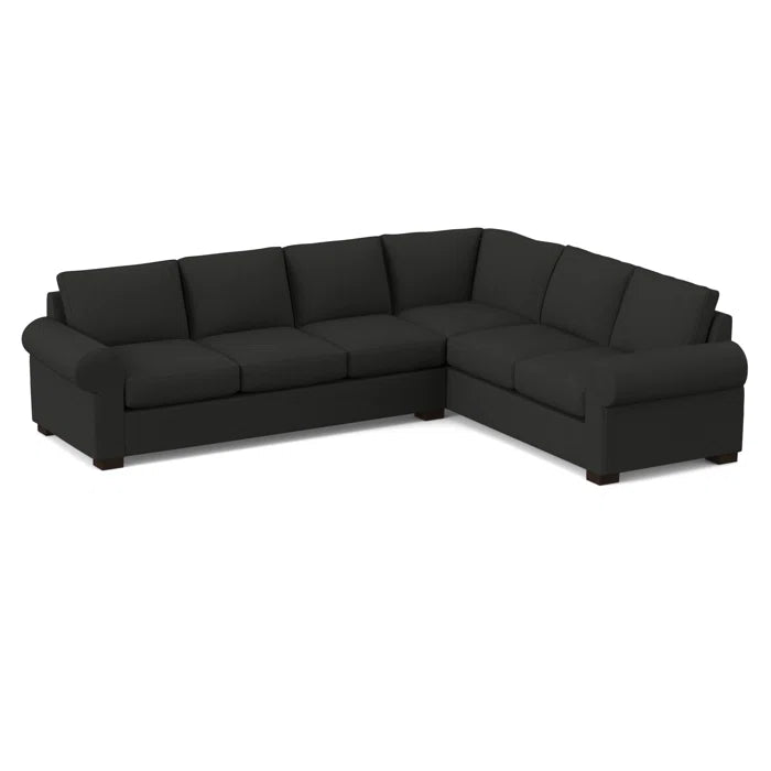 L-Shape Sectional Sofa: 119" Wide Sleeper Corner Sectional(Cardigan Coal)