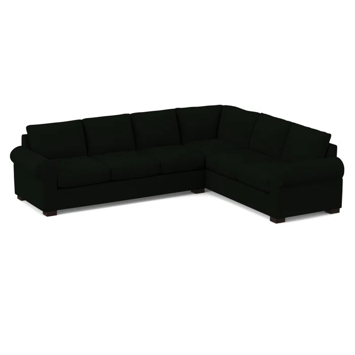 L-Shape Sectional Sofa: 119" Wide Sleeper Corner Sectional(Dorset Black)