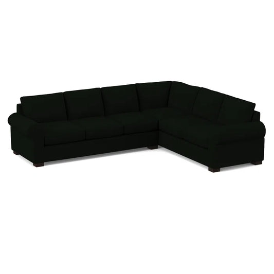 L-Shape Sectional Sofa: 119" Wide Sleeper Corner Sectional(Dorset Black)