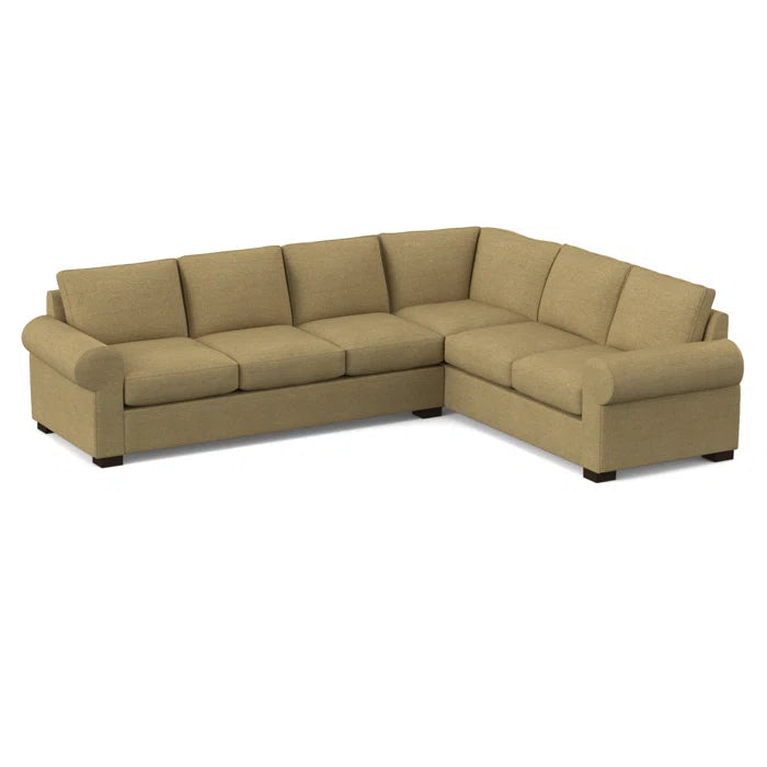 L-Shape Sectional Sofa: 119" Wide Sleeper Corner Sectional(Antic Fawn)