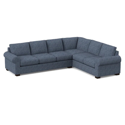 L-Shape Sectional Sofa: 119" Wide Sleeper Corner Sectional(Connelly Blue Jay)