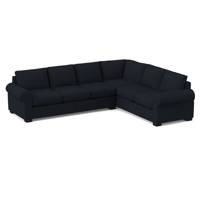 L-Shape Sectional Sofa: 119" Wide Sleeper Corner Sectional(Antic Navy)