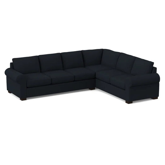 L-Shape Sectional Sofa: 119" Wide Sleeper Corner Sectional(Antic Navy)