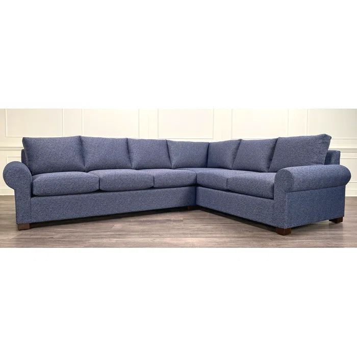 L-Shape Sectional Sofa: 119" Wide Sleeper Corner Sectional(Herring Cove Aquamarine)